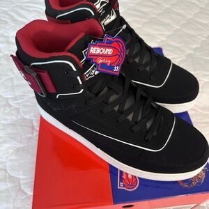 Rebound Men's Black and Red High-Top Sneakers